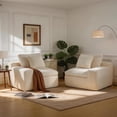 thumbnail image 2 of HipyMo 75" Corduroy Cloud Sofa, Boneless Loveseat Couch in a Box with Deep Seat, No Assembly Loveseat for Living Room, Apartment, Beige, 2 of 10