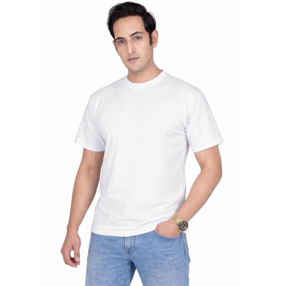 Qure Vintage Men's Solid Cotton Crew Neck T-Shirt, Regular Fit, Short Sleeve Casual Everyday Tee, XL