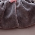 thumbnail image 6 of SILVERCELL Winter Long Hooded Jacket with Rabbit Ear for Girls Button Solid Color Plush Thick Coat for 9M-4T Infant Toddler, 6 of 7