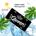 thumbnail image 4 of 1 Pcs License Plate Covers & Frames, "Queen" with Elegant White Typography and Crown For Decorative Front, Aluminum License Plate Covers & Frames Cover For Men Women, 12" X 6", 4 of 7