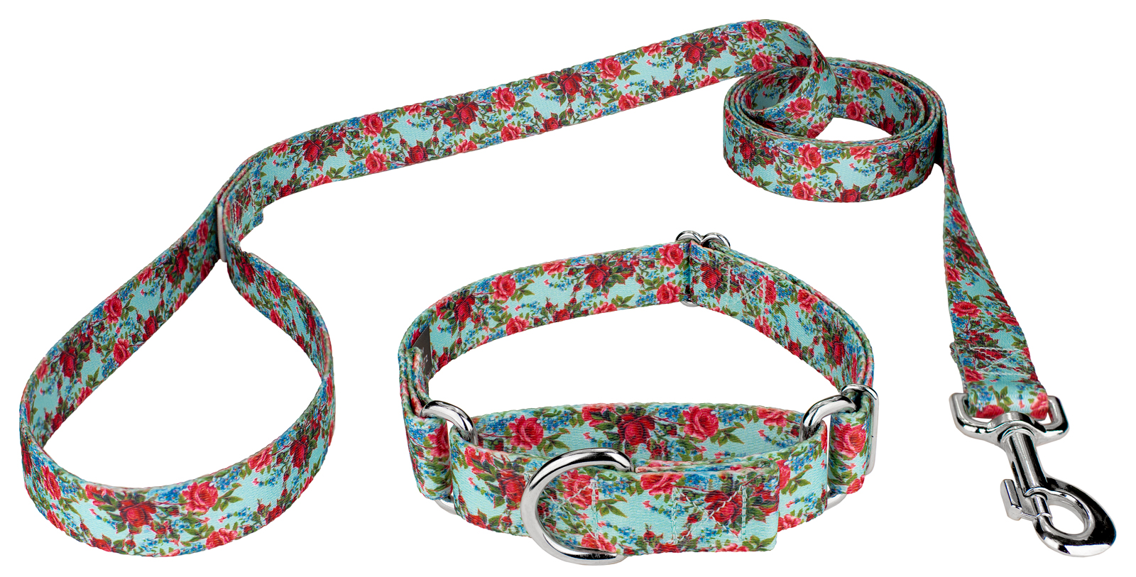 Country Brook Petz - Vintage Roses Martingale Dog Collar & Leash