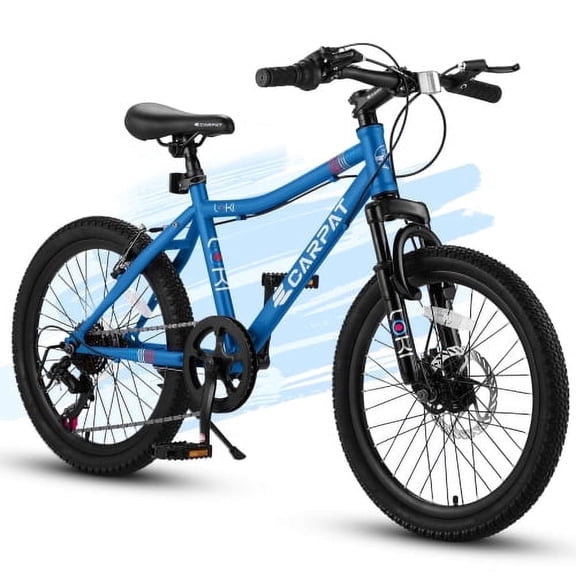 RAISTYW 20 inch Kids' Bike, Boys Mountain Bike for Ages 8-12, 7 Speed Teenager Bicycles with Front Suspension ,V-Brake, Blue
