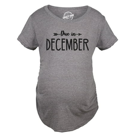 Maternity Due In December Funny T shirts Pregnant Shirts Announce Pregnancy Month (Best Way To Announce Pregnancy)