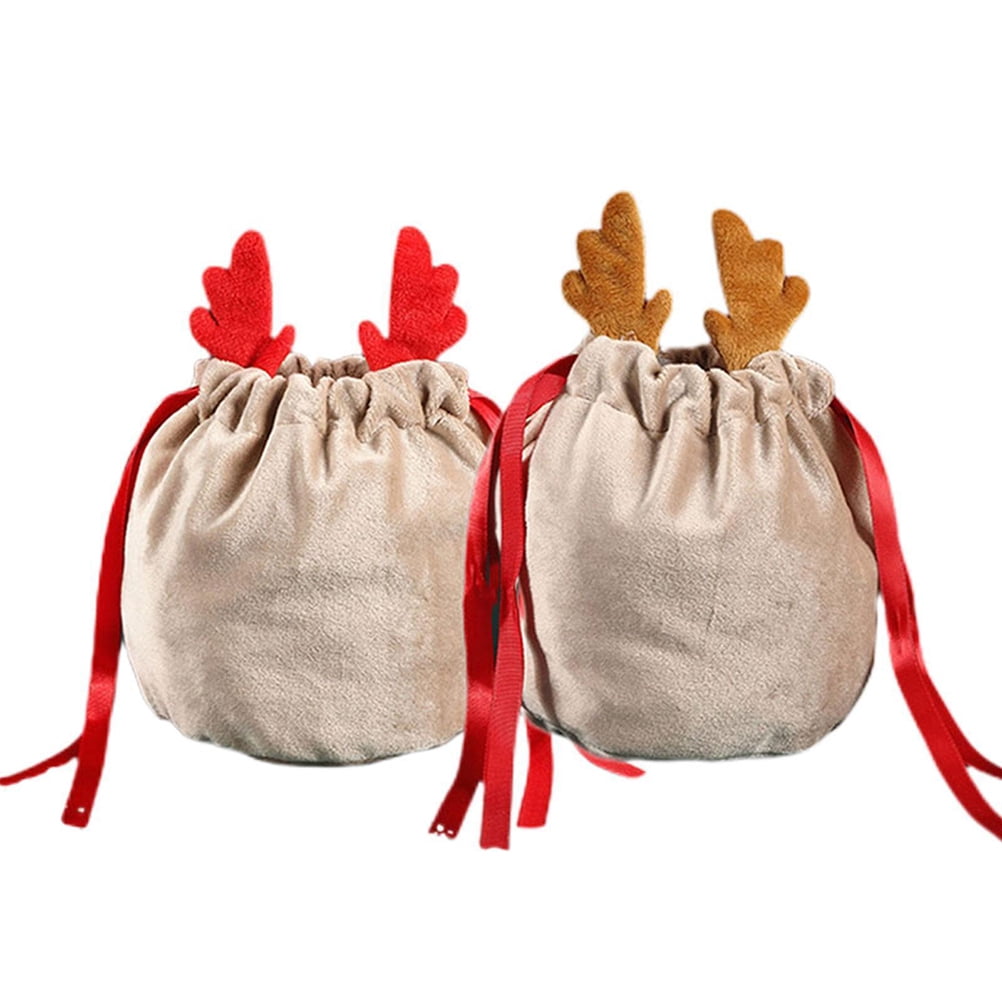 Christmas Drawstring Bag Antler Gift Bags Christmas Decorations Pouch Packaging Drawstring Bag Walmart