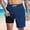1 - Navy, variant on Aobny with Liner Men's Shorts Board Solid Shorts Casual Big & Tall Slim Work Out Clothes,Navy Blue,L