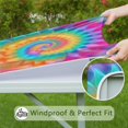 thumbnail image 6 of Colorful Tie Dye Mandala Pattern Square Fitted Tablecloth with Elastic Edge,Square Table Cover,Washable Elastic Table Cover for Home Kitchen Party Decor 36"x36", 6 of 6