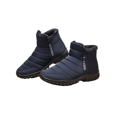 

GENILU Winter Snow Boots Slip-on Water Resistant Booties for Men Ankle Boots