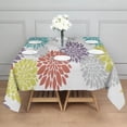 thumbnail image 3 of Yellow Floral and Petal Pattern Square Tablecloth,Waterproof Square Table Cover,Wipeable Spillproof Washable Table Cover for Home Kitchen Party Decor 42"X42"(107x107cm), 3 of 6