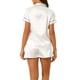 thumbnail image 3 of Conjuntos de pijama para mujer INSPIRE CHIC de manga corta con botones y pantalones cortos, conjuntos de lounge XS, corazón blanco, 3 of 6
