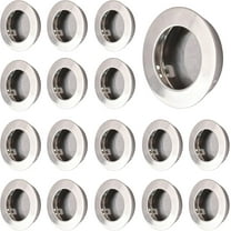 16 Pack Closet Door Finger Pull, Round Easy Snap-in Circular Closet Door Pulls Stainless Steel Handle Recessed Kitchen Cabinet Handles(Stainless Steel)