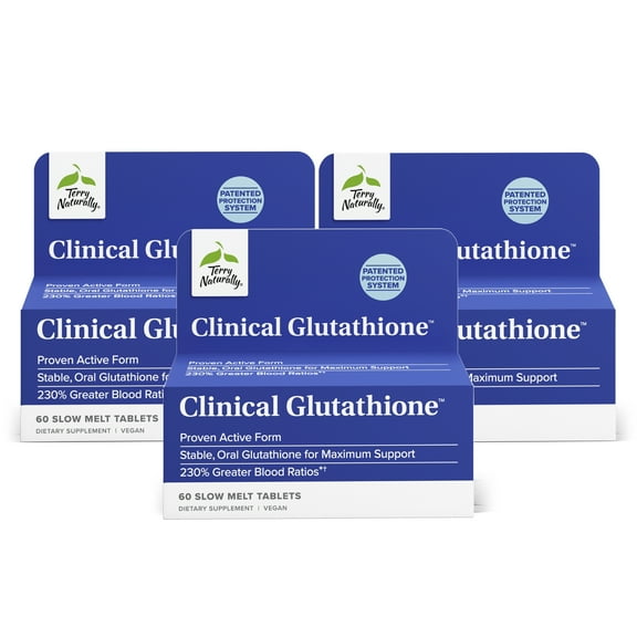 Terry Naturally Clinical Glutathione - 60 Slow Melt Tablets (Pack of 3)
