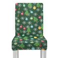 thumbnail image 6 of COEQINE Chair Covers for Dining Room Set of 2, Universal Fit Parsons Chair Covers, Easy Clean Machine Washable Polyester Spandex for Home Banquet Decor, Christmas Tree Snowflake Lights Green, 6 of 7