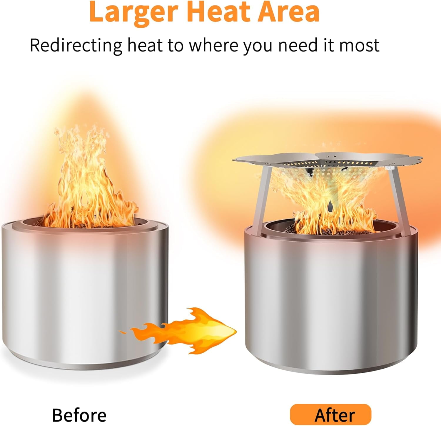 Heat Deflector for Solo Stove Bonfire, 19.5" Solo Stove Bonfire Accessories, 304 Stainless Steel Fire Pit Heat Deflector with Carrying Handle & 3 Legs, Heat Diffuser for Outdoor Indoor Fire Pits
