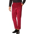 thumbnail image 4 of INSPIRE CHIC Glitter Velvet Pants for Men's Zipper Button Party Straight Leg Shiny Velour Trousers 28 Red, 4 of 5