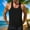 Black, variant on Mens Ribbed Knit Tank Tops Big and Tall Casual Sleeveless Y-Back Summer Beach Muscle T Shirts Gym Workout Undershirts White M