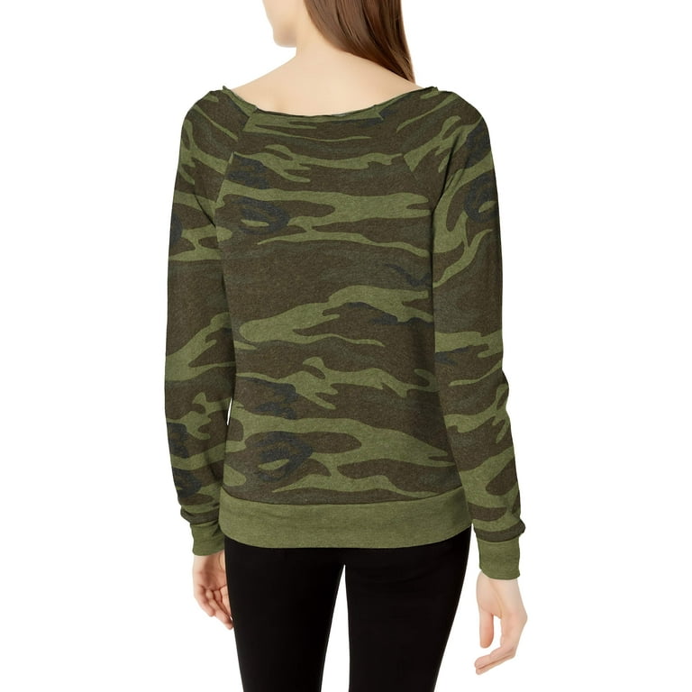 Camouflage Cold Shoulder Cotton T-Shirt Camouflage Cold Shoulder Cotton T-Shirt