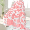 thumbnail image 1 of Strawberry Cow Print Blanket Soft Fleece Flannel Lightweight Pink Cow Blankets, 1 of 5
