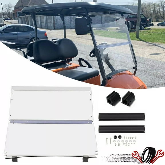 For Club Car Precedent 2004-UP Golf Cart Fold Down Windshield Clear PC