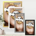 thumbnail image 4 of Designart 'Gold Leaf Lips Mouth With Pearls' Modern Framed Art Print, 4 of 4