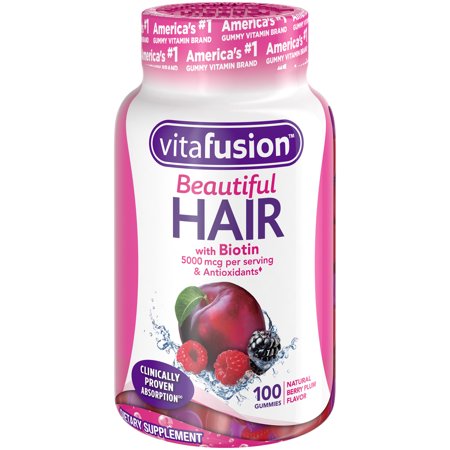 Vitafusion Beautiful Hair Gummy Vitamins, 100ct (Best Vitamins For Rapid Hair Growth)