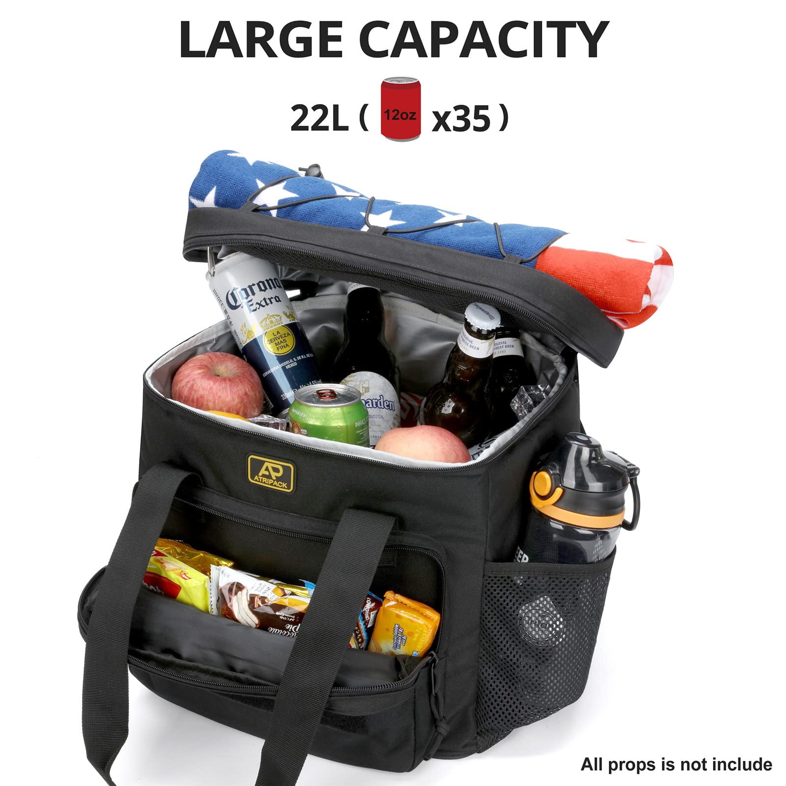 Lunch Box for Men, Lunch Bag Webbing Leakproof Insulated Large Lunch Cooler Bag Women Adult Meal with Adjustable Shoulder Strap Durable Lunch Pail-Black