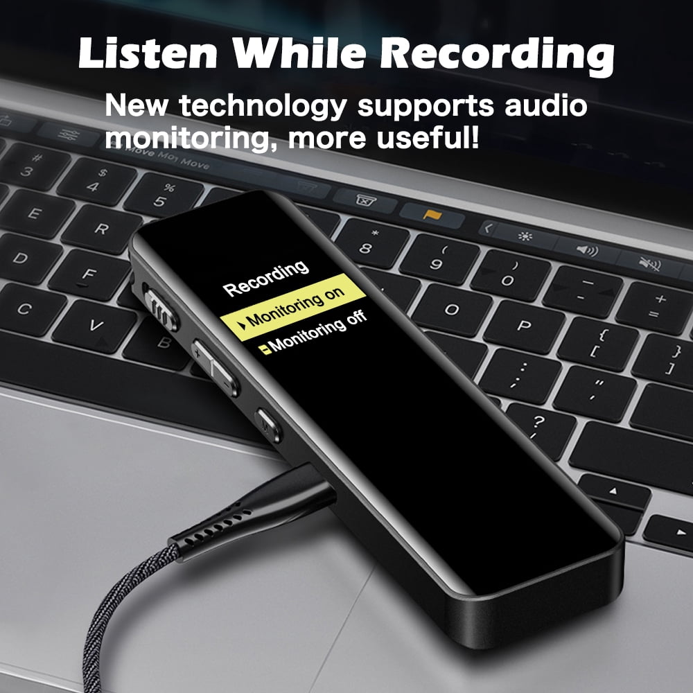 RONY 64GB Digital Voice Recorder with Noise Reduction, Playback, Password  MP3- Professional Voice Activated Recorder for Meetings Lectures Interviews Classes, Black, USB Included