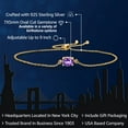 thumbnail image 2 of Gem Stone King 18K Yellow Gold Plated Silver Purple Amethyst Solitaire Bracelet for Women (0.75 Cttw, Oval Checkerboard Cut 7x5mm), 2 of 6