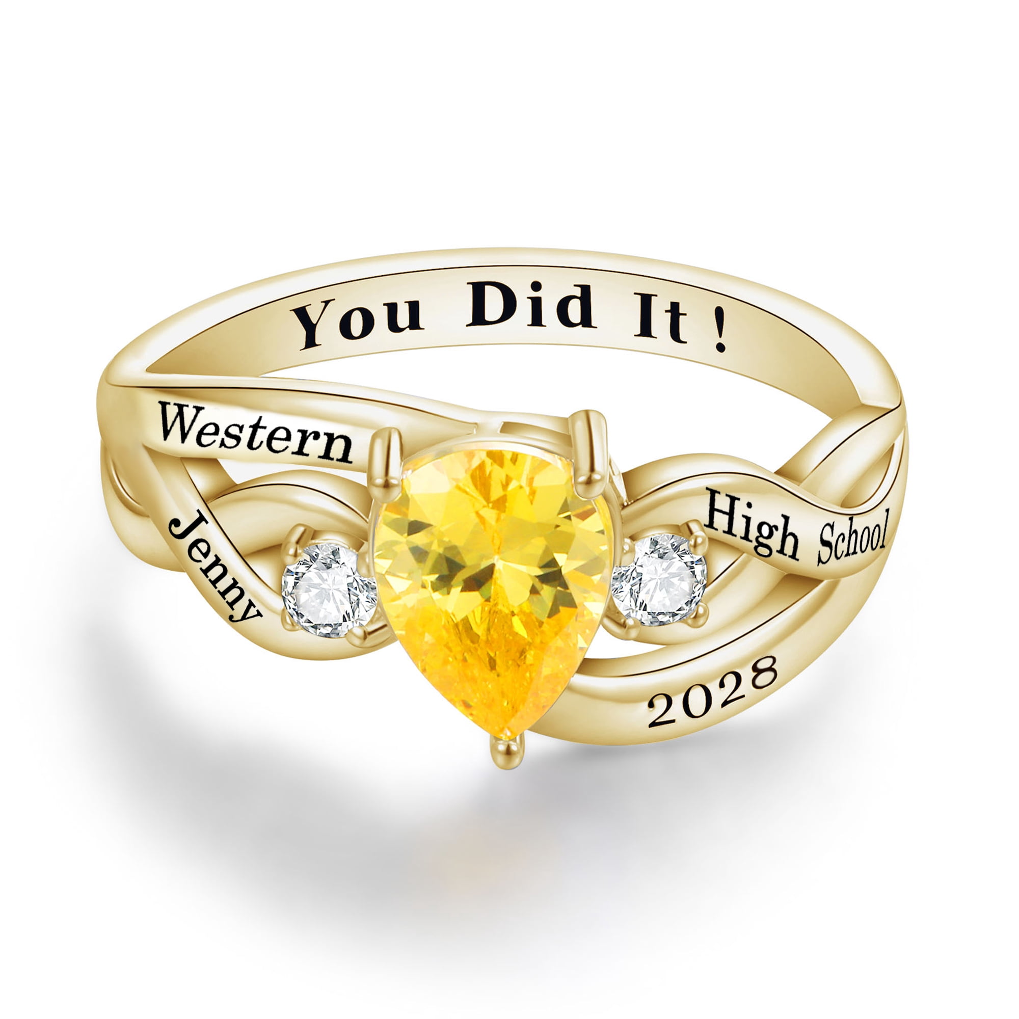 USA PJM Custom Women’s Class Ring Sterling Silver 925 for High School & College Graduation