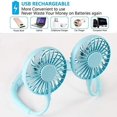 thumbnail image 2 of Version Améliorée Ventilateur de Cou Portable, DEL à Changement de Couleur, avec Aromathérapie, Rotation Libre à 360°, et Conception d'Écouteurs à Faible Bruit et Flux d'Air Puissant pour le Sport, le Bureau, la Maison, l'Extérieur (Bleu), 2 of 5