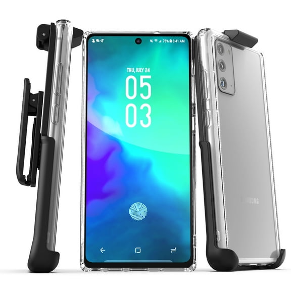 Encased Galaxy Note 20 Belt Clip Case (2020) Slim Clear Back Cover with Holster for Samsung Note 20