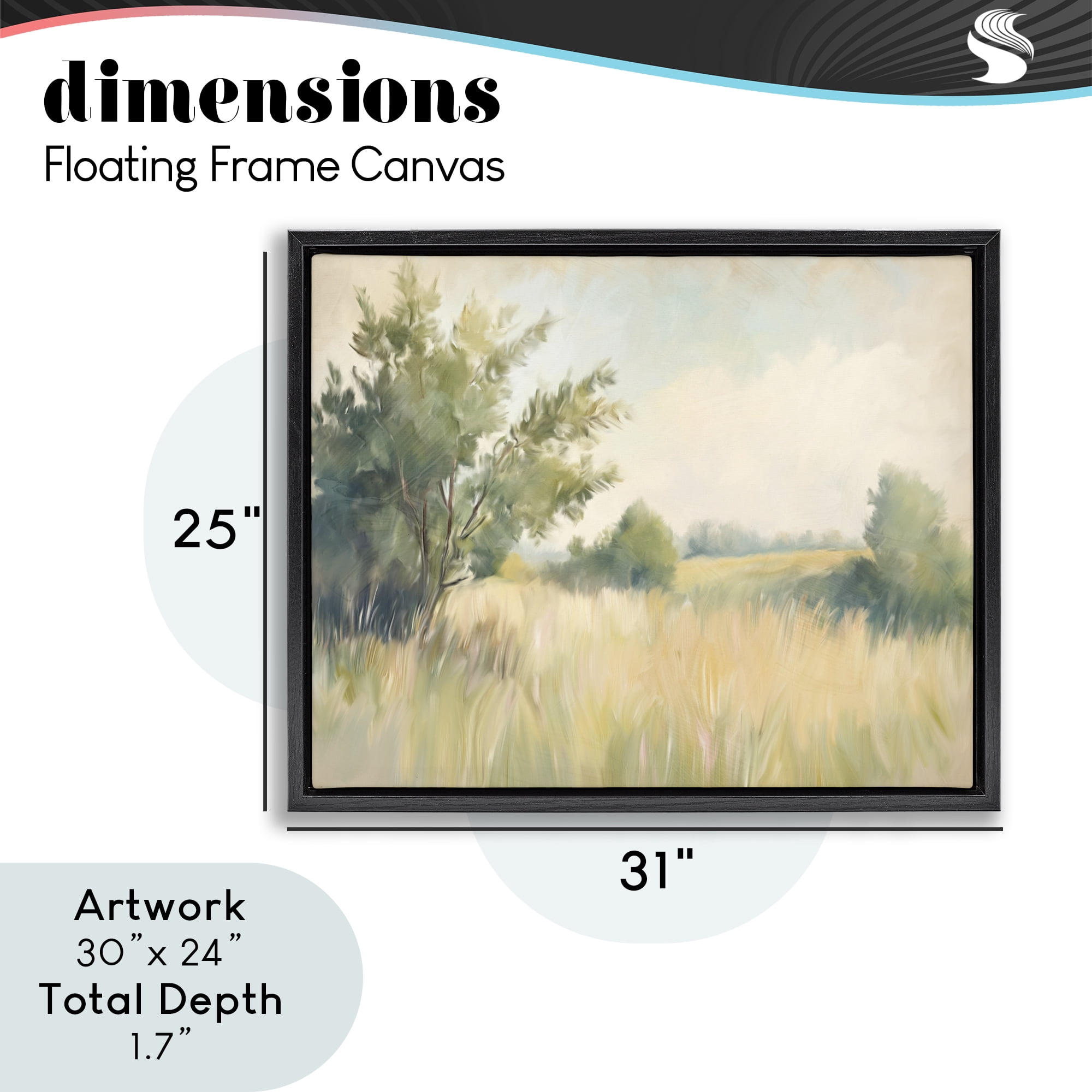 Stupell Industries Summer Green Meadow Black Framed Floater Canvas Wall Art, design by Kim Allen