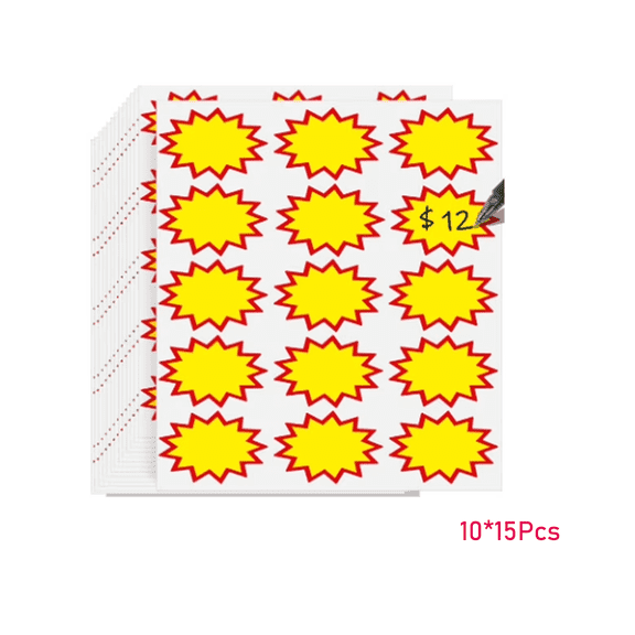 CCOCC 150 Pcs Garage Sale Stickers,Yard Sale Stickers with Large Blank Writing Space,Self-adhesive Price Label Sticker