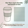 thumbnail image 4 of FEBU Plant-Based Reusable Coffee Cup with Lid and Sleeve | 16oz, Moon Black | Portable Travel Mug made from Bamboo | Dishwasher Safe, Compostable, Plastic Free with Leak-Proof Screw-on Lid, 4 of 5