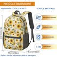 thumbnail image 3 of Sunflower and Bee Orange Pattern 17" Waterproof Oxford School Backpacks for Teens, S-Shape Padded Straps, for School, Travel, Hiking, Camping, 3 of 5