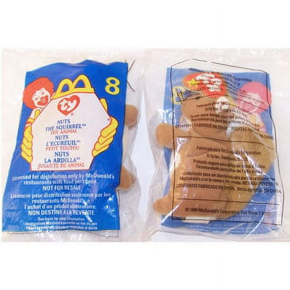 TY McDonald's Teenie Beanie - #8 NUTS the Squirrel (1999) (4.5 inch)