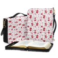 thumbnail image 4 of ZUXONGSY Valentine's Day Bow Cherry Print Faux Leather Bible Cover Stylish Bible Bag for Men Women Lightweight Bible Study Tools with Detachable Strap Bible Gift for Church, -XL, 4 of 7
