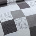 thumbnail image 5 of Ycosy Juego de edredón floral tamaño king Juego de ropa de cama a cuadros con retazos, colcha reversible con flores, colcha ligera moderna, edredones a cuadros grises, blancos y negros, juegos de fund, 5 of 5