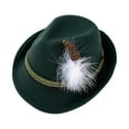 thumbnail image 5 of Fedora Hats for Men 20S Outfit Costume Jazz Hat for Outdoor Travel Dress up Dark Green, 5 of 8