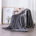 thumbnail image 1 of FrostHike Plush Faux Fur Throw Blanket, Luxury Soft Shaggy Fleece Fall Blankets, Elegant Warm Cozy Brushed Fuzzy Blanket, Lightweight Fluffy Throw Blanket for Couch and Bed, Grey, 1 of 5