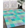 thumbnail image 3 of Ahgly Company Machine Washable Indoor Round Transitional Blue Koi Blue Area Rugs, 8' Round, 3 of 7