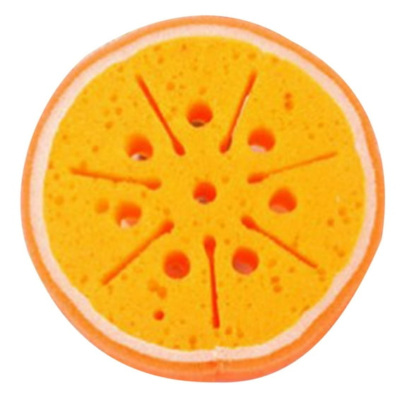 Bath Sponge For Kids Set Of 4 Fruit Sponges Bath Sponge Loofah Kids Fun Bath ( Orange Strawberry & Watermelon) Multi Colour