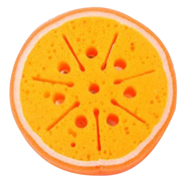 Ramiter Bath Sponge For Kids Set Of 4 Fruit Sponges Bath Sponge Loofah Kids Fun Bath ( Orange Strawberry & Watermelon) Multi Colour Simple Human Shower Soap Wall Mount