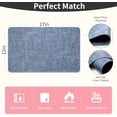 thumbnail image 6 of Lifestance Faux Leather Placemats Set of 6, Waterproof Heat Resistant Non Slip Dining Table Mats, 17x12 inch Rectangle Blue, Indoor Outdoor Use, 6 of 10