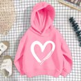 thumbnail image 5 of WAVSUF Girls Hooded Sweatshirts, Heart Print Hooded Long Sleeve Fall Casual Daily Pullover Pink 7-8, 5 of 7