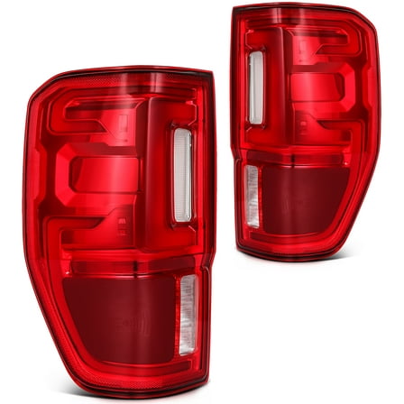 cciyu Taillight Assembly Replacement for 2019-2023 for ford Ranger Red Clear Lens Driver and Passenger Side Tail Lights KB3Z13404G FO2801274