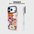 thumbnail image 2 of WDAIDJ for iPhone 17 16 15 14 13 12 Pro Max Case, Aesthetic Retro Floral & Bird Pattern Clear Case, Vibrant Flower Illustration Slim Shockproof Protective Cover, 2 of 5