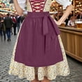 thumbnail image 2 of TFEOQRY Women's Dirndl Dress' Accessory Tie Apron Oktoberfest Carnival Party Outfit Brown, 2 of 9