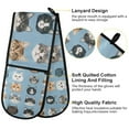 thumbnail image 2 of Yayeee Double Oven Mitt Kitchen Heat Resistant Baking 35" x7" Quilted Glove, Vibrant Cute Cat, 2 of 6