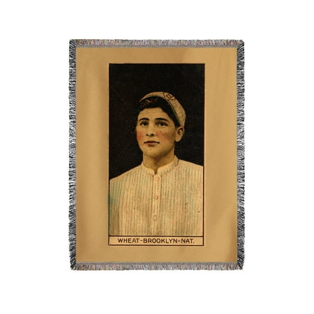 Dover Blanket - Brooklyn Dodgers - Zack Wheat - Baseball Card (60x80 Woven Chenille Yarn Blanket)