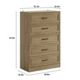 thumbnail image 5 of Vabches Farmhouse 5 Drawer Dresser with Metal Handle, Tall Wood Chest of Drawers for Living Room Bedroom,Yellow, 5 of 8